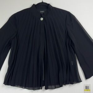 NWT MSK Pleated One Button Mesh Sleeve Dress Layering Jacket Medium